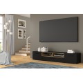 Tv-benk Anelle 198 x 40 - Svart matt - Eikelook