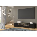 Tv-benk Anette 198 x 40 - svart matt - eik artisan