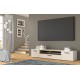 Tv-benk Anelle 198 x 40 - Hvit matt - Eikelook