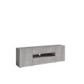 Tv-benk Delos 182x61 cm - Grå betong - med dører