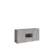 Skjenk Delos 137x69 cm - Betongfinish - 3 dører - 1 skuff