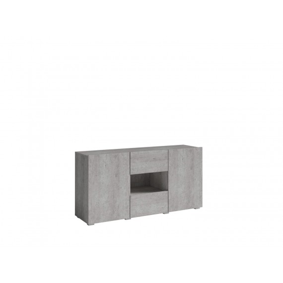 Skjenk Delos 137x69 cm - Betongfinish - 3 dører - 1 skuff