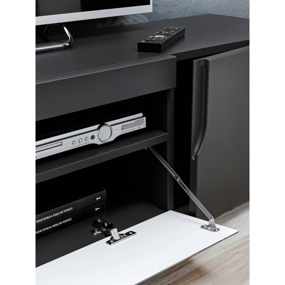 TV-benk Teon 200 cm - Svart matt - 2 dører