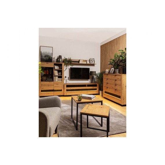 Tv-benk Ostilla 161x54 cm - Trelook - med belysning