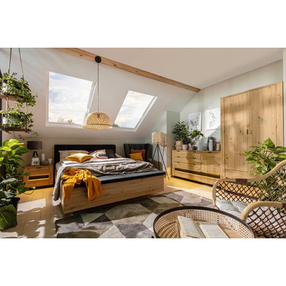 Skjenk Ostilla 161x124 cm - Trelook - med belysning