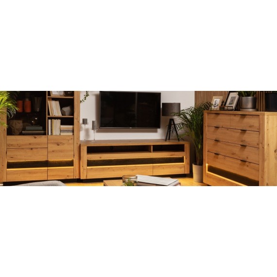 Kommode Ostia 117x101 cm - Trelook - med belysning