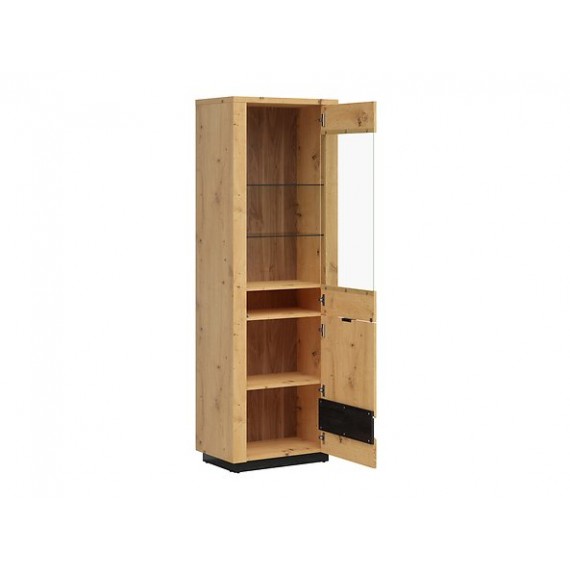 Vitrineskap Ostilla 70x200 cm - Trelook - med belysning