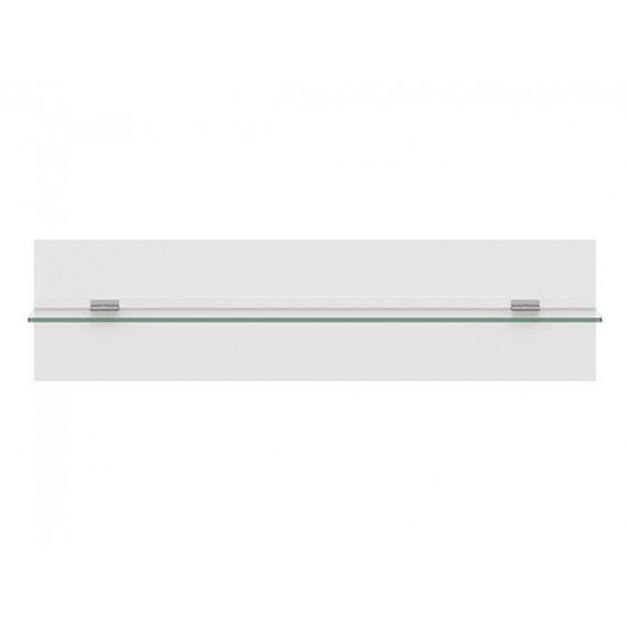 Hylle Asena 100 cm - Hvit høyglans - glass