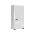 Garderobe Asena 100x200 cm - Hvit høyglans -  2 dører