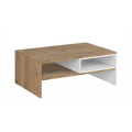 Sofabord med hylle Viga 90x36 cm - Trelook - Hvit høyglans