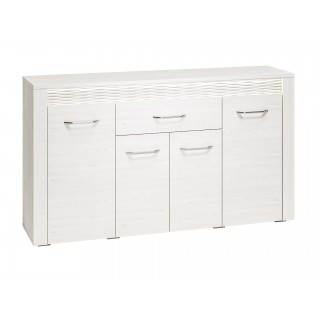 Skjenk Clermont 165x94 cm - Hvit furu - 4 dører - 1 skuff