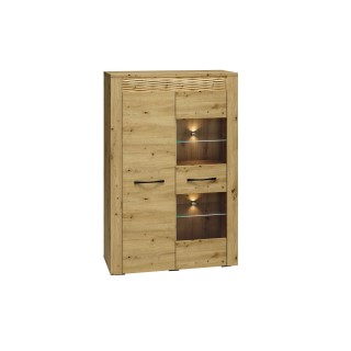 Vitrineskap Artisa 92x140 cm - Eikelook - 2 dører