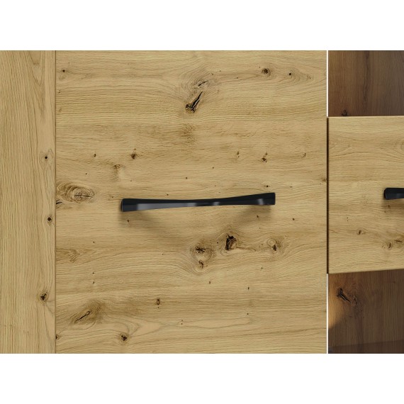 Vitrineskap Artisa 92x140 cm - Eikelook - 2 dører