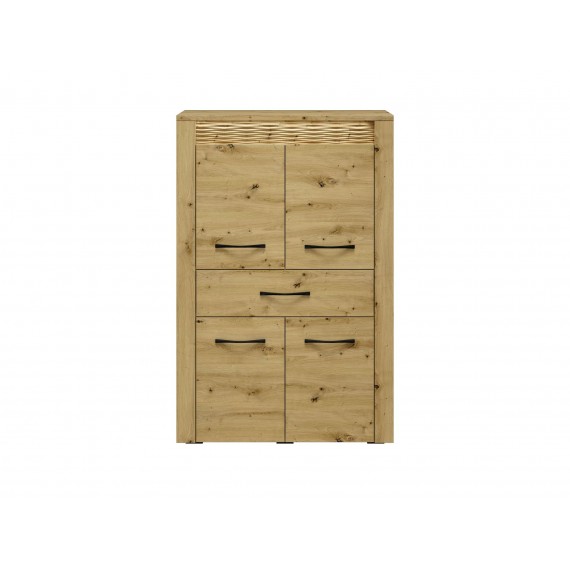 Skjenk Artisa 92x140 cm - Eikelook - 4 dører - 1 skuff