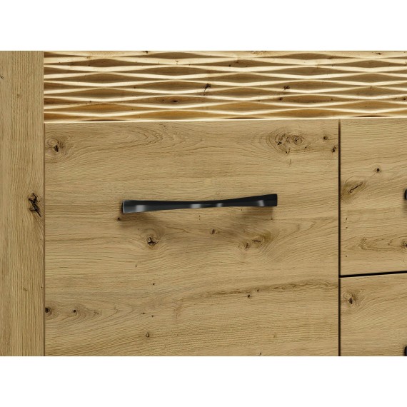 Skjenk Artisa 138x94 cm - Eikelook - 2 dører - 4 skuffer