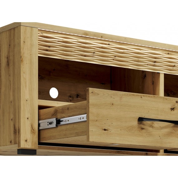 TV-benk Artisa 150x52 cm - eikelook - 2 skuffer