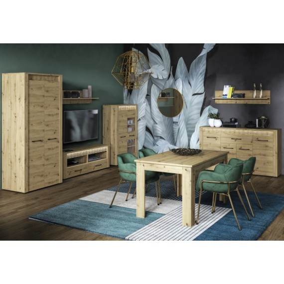 TV-benk Artisa 150x52 cm - eikelook - 2 skuffer