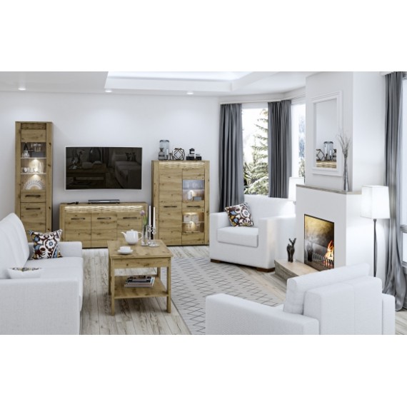 Sofabord med hylle Artisa 96x57 cm - Eikelook