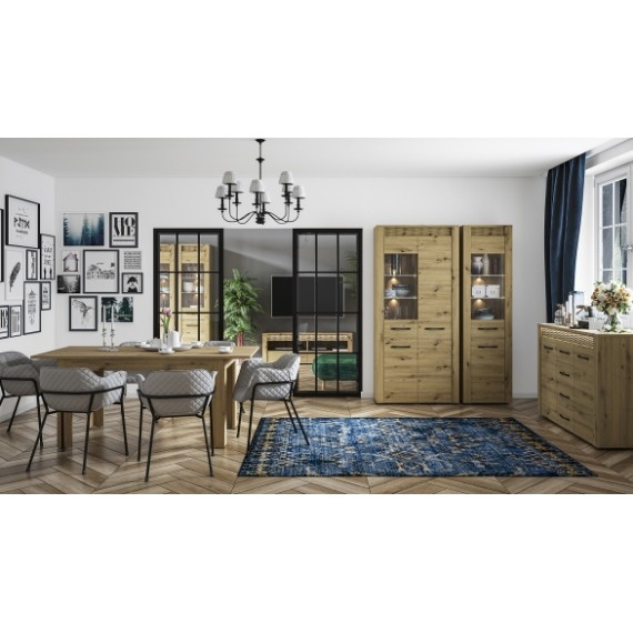 Spisebord med ileggsplate Artisa 140-180 cm - Eikelook