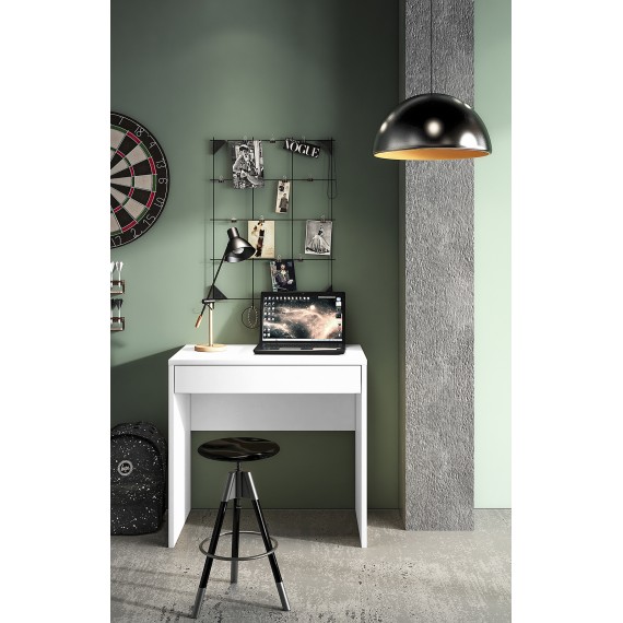 Skrivebord Kenda 83x79 cm - Hvit matt - 1 skuff