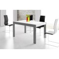 Spisebord Empires 160-260 cm - Hvit høyglans - Grå høyglans