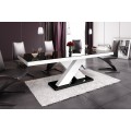 Spisebord Ksenon 160-208 cm - Svart høyglans - Hvit høyglans