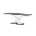 Spisebord Ksenon 160-208 cm - Grå høyglans - Hvit høyglans