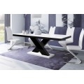 Spisebord Ksenon 160-208 cm - Hvit matt - Svart høyglans