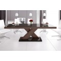 Spisebord Ksenon 160-208 cm - Brun høyglans -Brun Nøtt