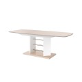 Spisebord MIA 160-256 cm - Cappuccino høyglans - Hvit høyglans