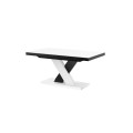 Spisebord Ksenon XL 160-256 cm - Hvit høyglans - Svart høyglans