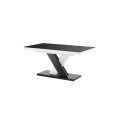 Spisebord Ksenon XL 160-256 cm - Svart høyglans - Hvit høyglans