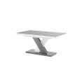 Spisebord Ksenon XL 160-256 cm - Grå høyglans - Hvit høyglans