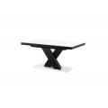 Spisebord Ksenon XL 160-256 cm - Hvit høyglans - Svart høyglans
