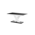 Spisebord Ksenon XL 160-256 cm - Svart høyglans - Hvit høyglans