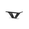 Spisebord Aviva II 160-256 cm - Hvit høyglans - Svart høyglans