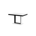 Spisebord Kwadro 120-168 cm - Hvit høyglans - Svart høyglans