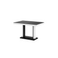Spisebord Kwadro 120-168 cm - Svart høyglans - Hvit høyglans