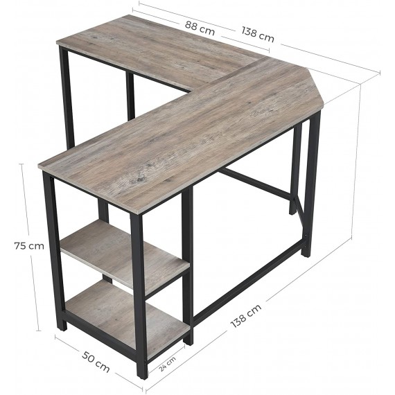 Skrivebord Menitea 138 cm - Trelook - Svart