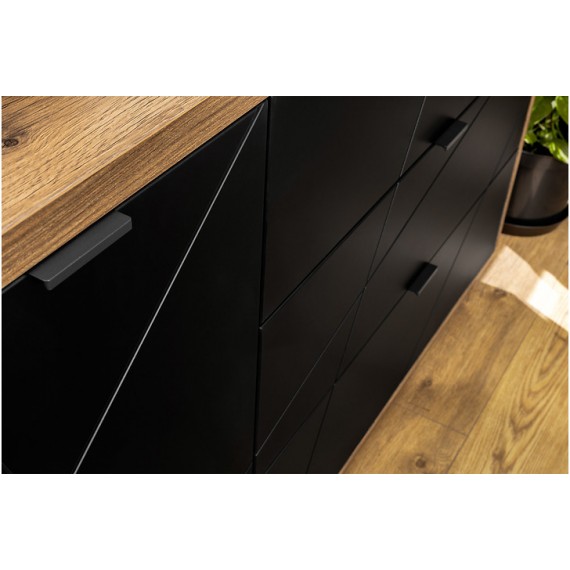 Skjenk Forn 156x93 cm - Eikelook - Svart matt