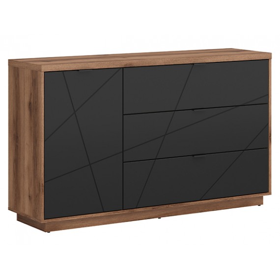 Skjenk Forn 156x93 cm - Eikelook - Svart matt