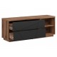 TV-benk Forn 156x61 cm - eik delano - svart matt - 2 dører - 2 skuffer