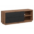 TV-benk Forn 156x61 cm - eik delano - svart matt - 2 dører - 2 skuffer