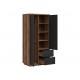 Garderobe Forn 94x201 cm - eik delano - svart matt - 2 dører - 2 skuffer
