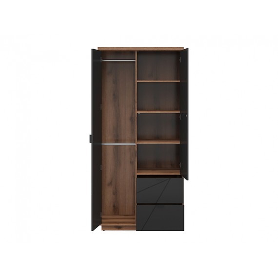 Garderobe Forn 94x201 cm - Eikelook - Svart matt