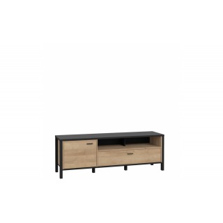 TV-benk Alera 151x50 cm - Eikelook - Svart - 1 dør - 1 skuff