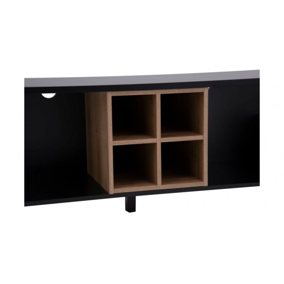 TV-benk Alera 151x50 cm - Eikelook - Svart - 1 skuff