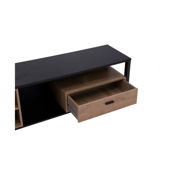 TV-benk Alera 151x50 cm - Eikelook - Svart - 1 skuff