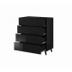 Kommode Raxo 91x104 cm - Svart høyglans - 4 skuffer