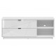 TV-benk Forn 156x61 cm - Hvit høyglans - 2 skuffer